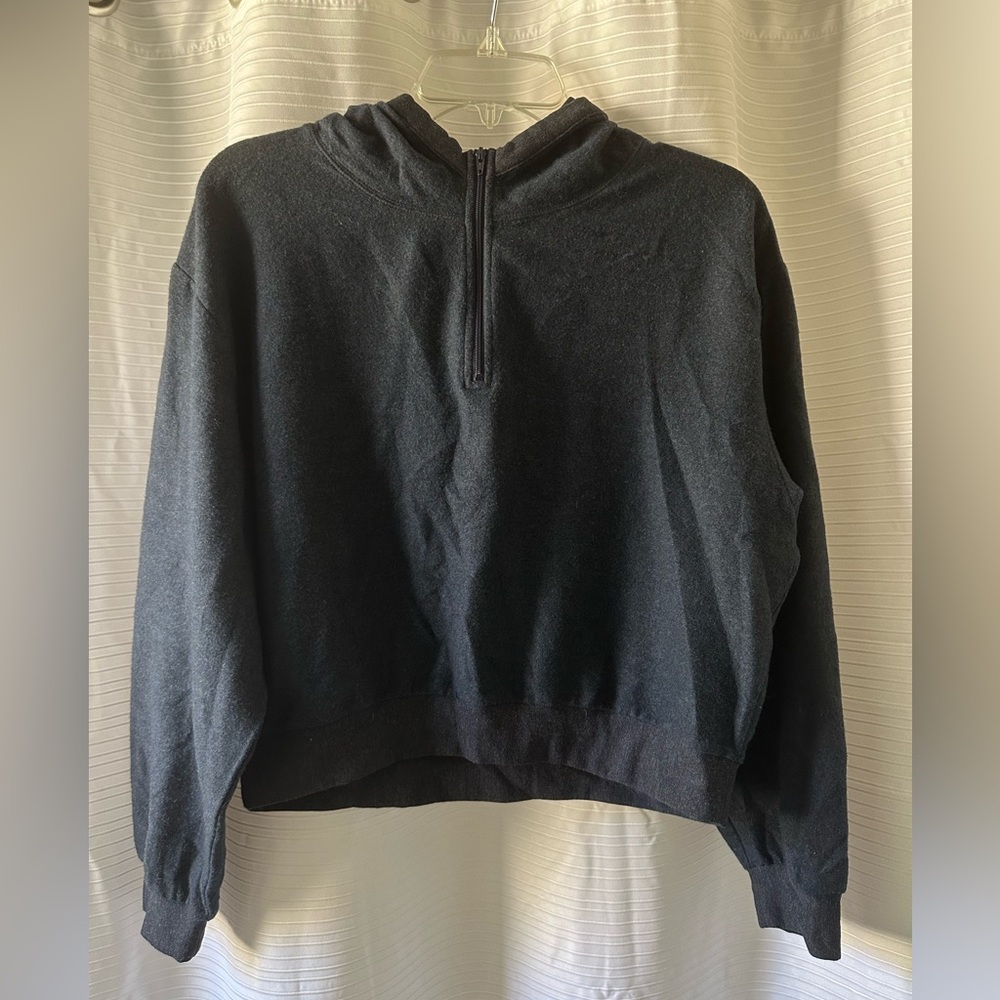 Brass Plum Navy Blue Quarter-Zip Hoodie